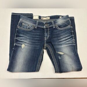 BKE Stella jeans slim fit super low rise cropped slight distress size 32 NWT